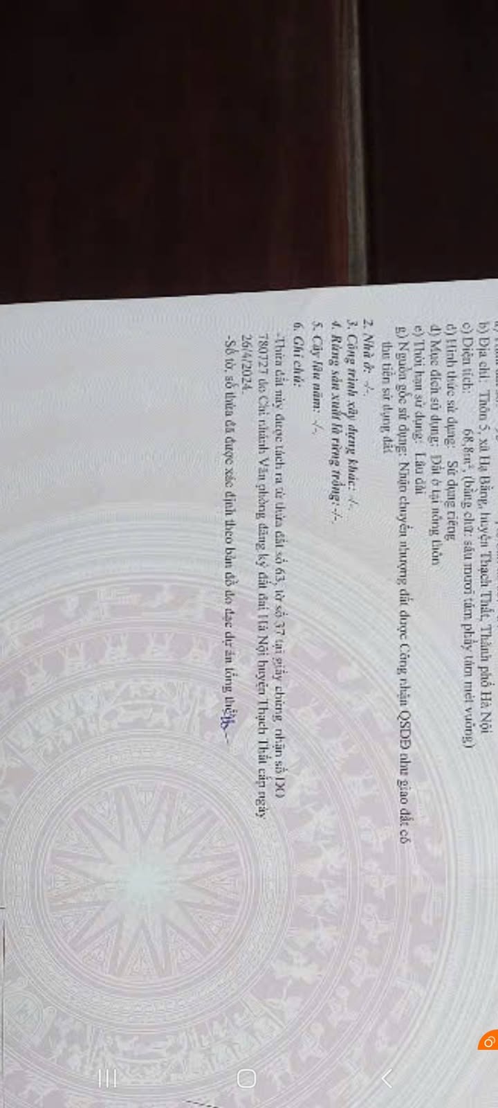 Đất thổ cư 68m² tại Hạ Bằng, Thạch Thất chỉ 2.4 tỷ - Sổ đỏ chính chủ!