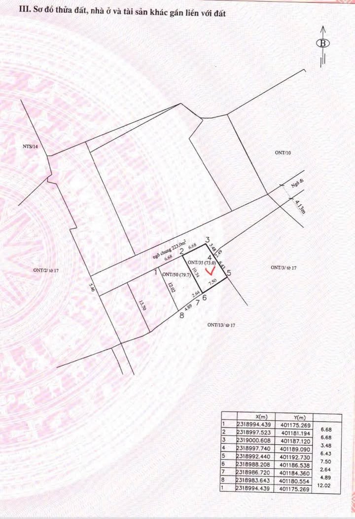 Đất thổ cư tại thôn 1, xã Hiệp Hòa, Quảng Yên, 73m² chỉ 1.2 tỷ - Sổ hồng đầy đủ!