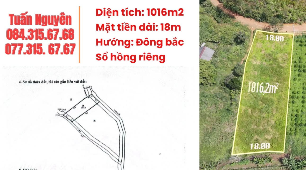 Đất nền Nam Hà Lâm Hà 1016m² giá 850 triệu - Cơ hội đầu tư hấp dẫn!