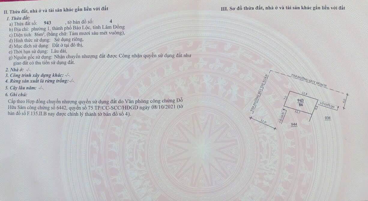 Đất nền Bùi Thị Xuân Bảo Lộc 86m² giá 5 tỷ - Lô góc 2 mặt tiền đắc địa!