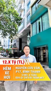 Nhà phố 51m² Nguyễn Cửu Vân, Bình Thạnh giá 12 tỷ - Hẻm xe hơi, dân trí cao!