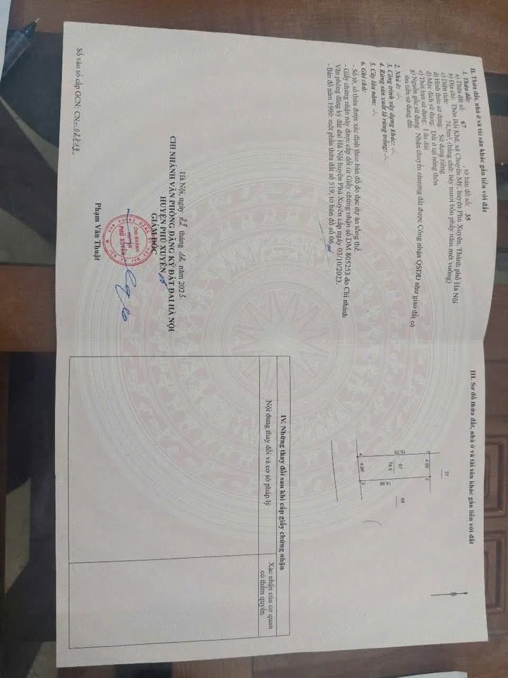 Đất làng nghề xuất khẩu Chuyên Mỹ 74,5m² giá 2 tỷ - Tiềm năng sinh lời cao!