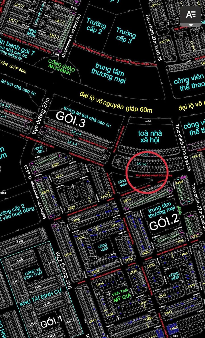 Bán lô biệt thự Mỹ Gia Nha Trang 205m² giá 6.48 tỷ - Trực diện công viên, vỉa hè rộng