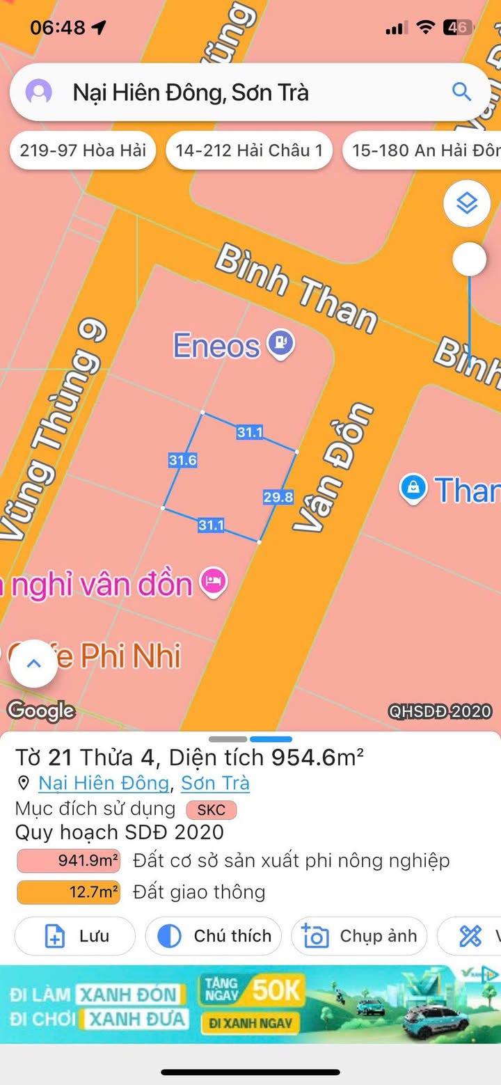 Đất mặt tiền Vân Đồn, Sơn Trà, Đà Nẵng 954m² giá 35 tỷ - Cơ hội đầu tư sinh lời!