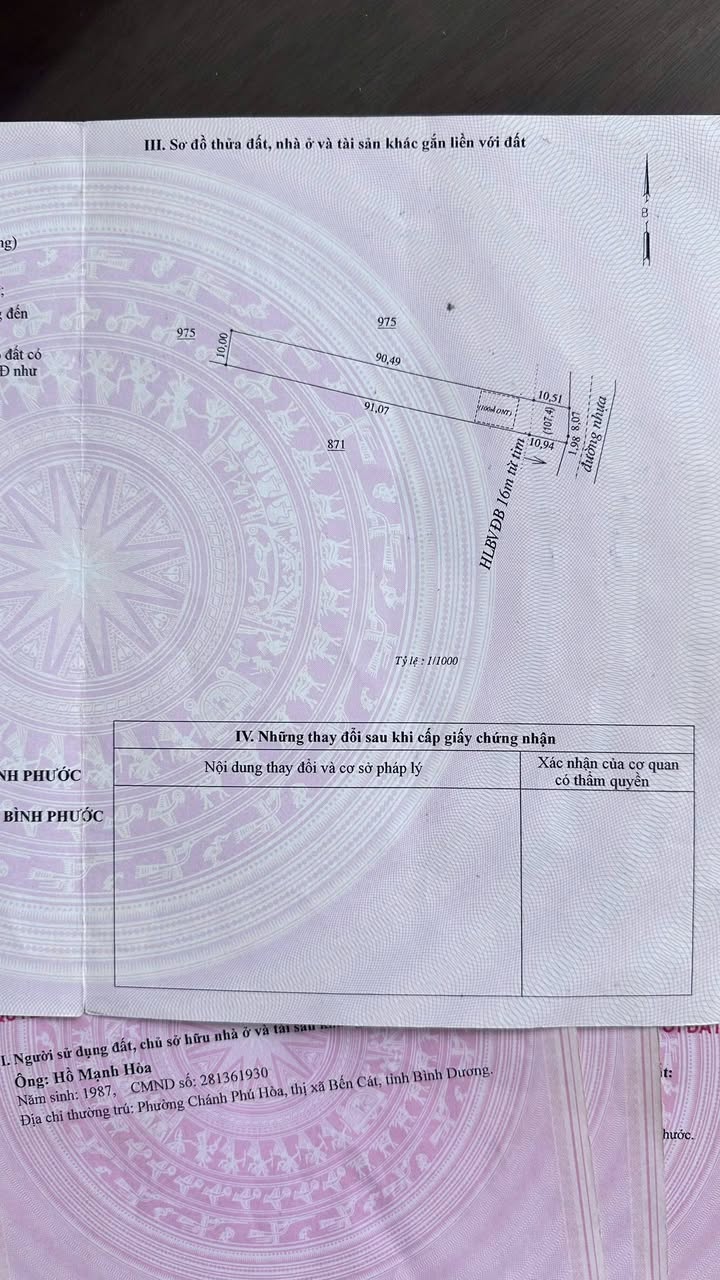 Đất mặt tiền nhựa An Khương, Hớn Quản, Bình Phước 1010m² giá 650 triệu - Cơ hội đầu tư hấp dẫn!