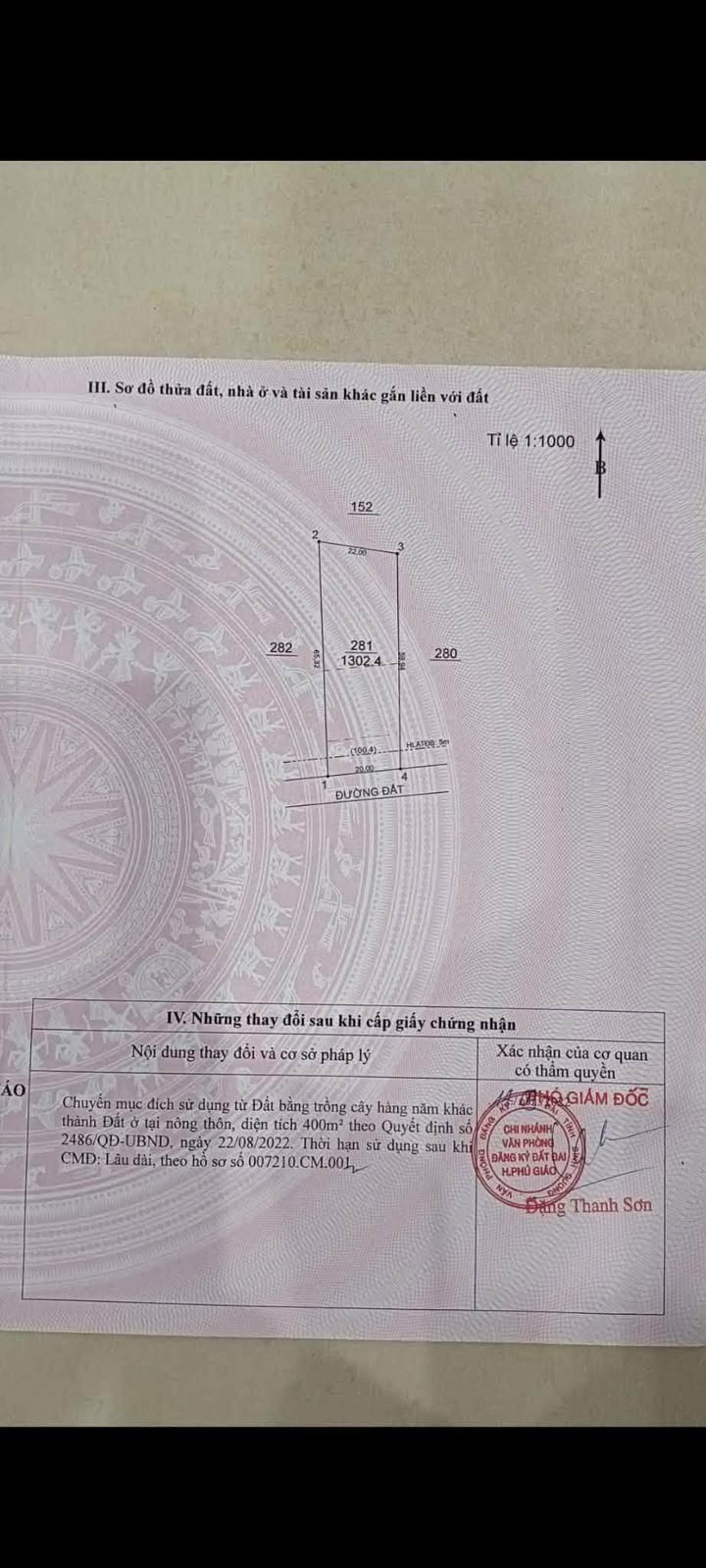 Đất thổ cư An Thái, Phú Giáo 400m² giá 2 tỷ - Cơ hội đầu tư tuyệt vời!