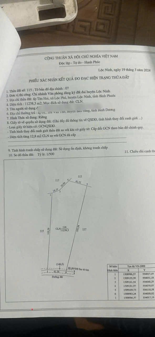 Đất nền Lộc Ninh 10.000m² giá 1 tỷ - Đầu tư sinh lời ngay!