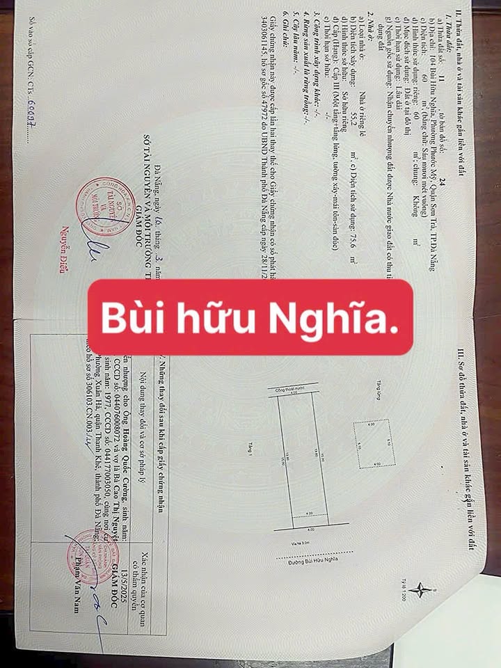 Đất nền đường Bùi Hữu Nghĩa, Sơn Trà, Đà Nẵng 60m² giá 8.5 tỷ - Đầu tư sinh lời ngay!