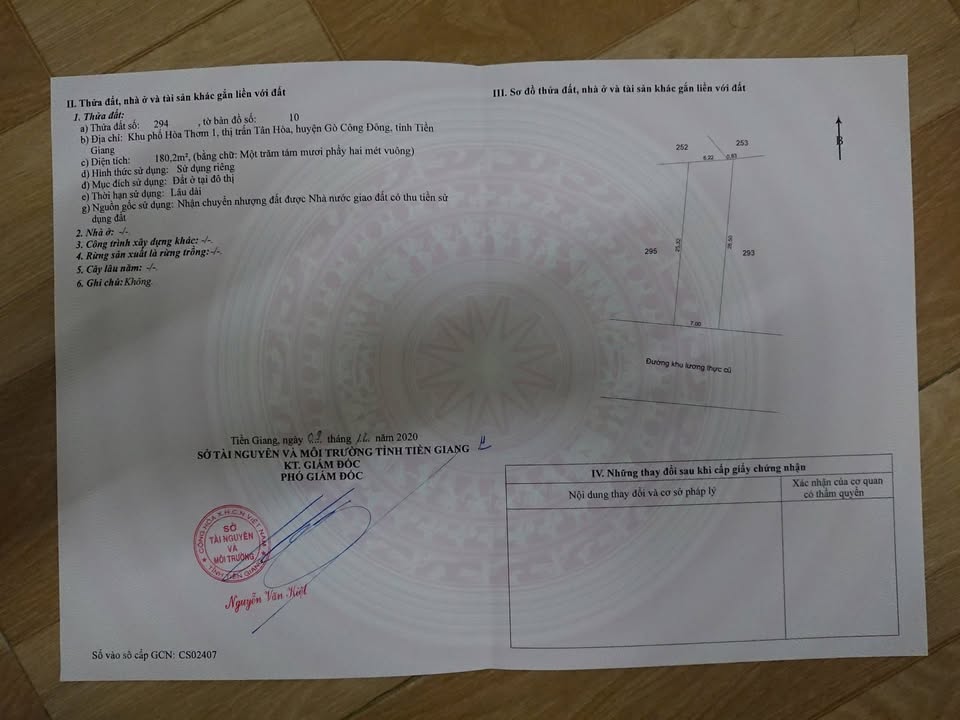 Lô đất thổ cư 180m² tại thị trấn Tân Hòa, Gò Công Đông - Giá chỉ 1.39 tỷ!