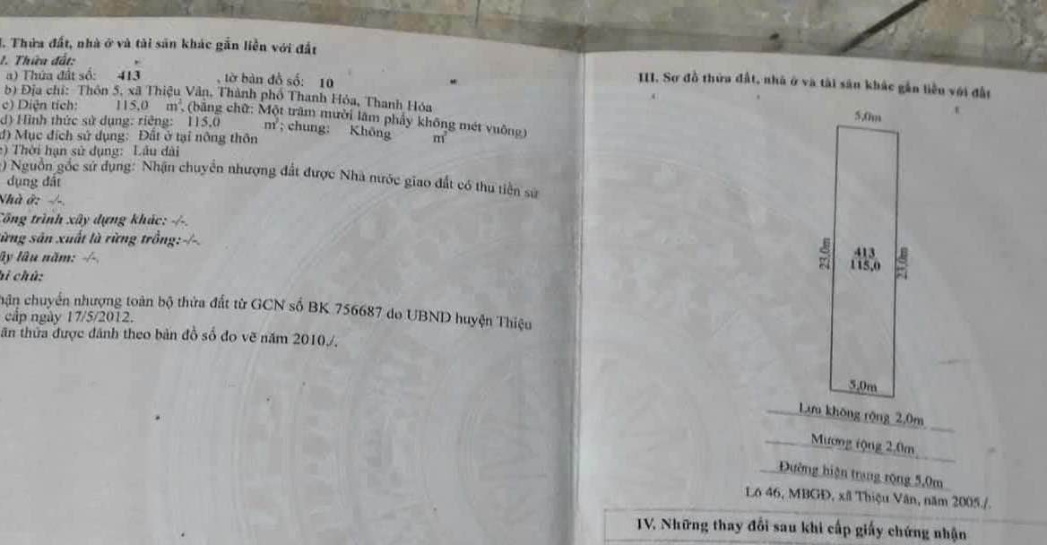 Đất nền đẹp tại Đông Tiến, Thanh Hóa 115m² giá 1.25 tỷ - Đầu tư sinh lời ngay!
