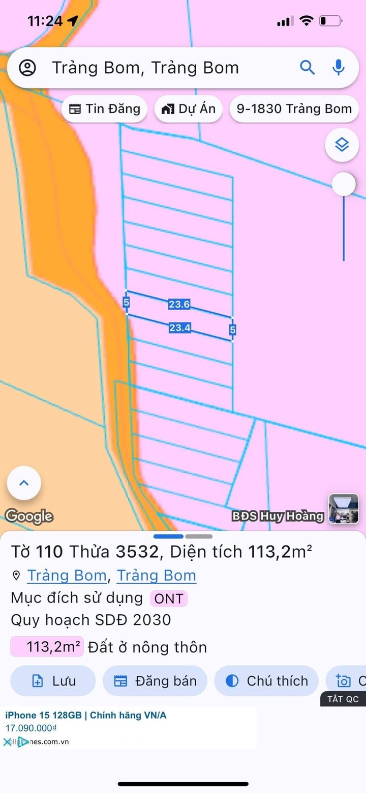 Đất nền Trảng Bom 115m² giá 900 triệu - Sổ đỏ chính chủ, vị trí đắc địa!