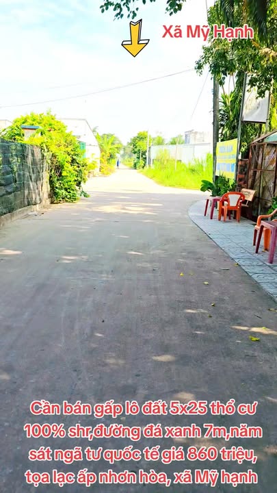 Đất thổ cư 125m² xã Mỹ Hạnh, Đức Hòa - Chỉ 850 triệu, cơ hội vàng!