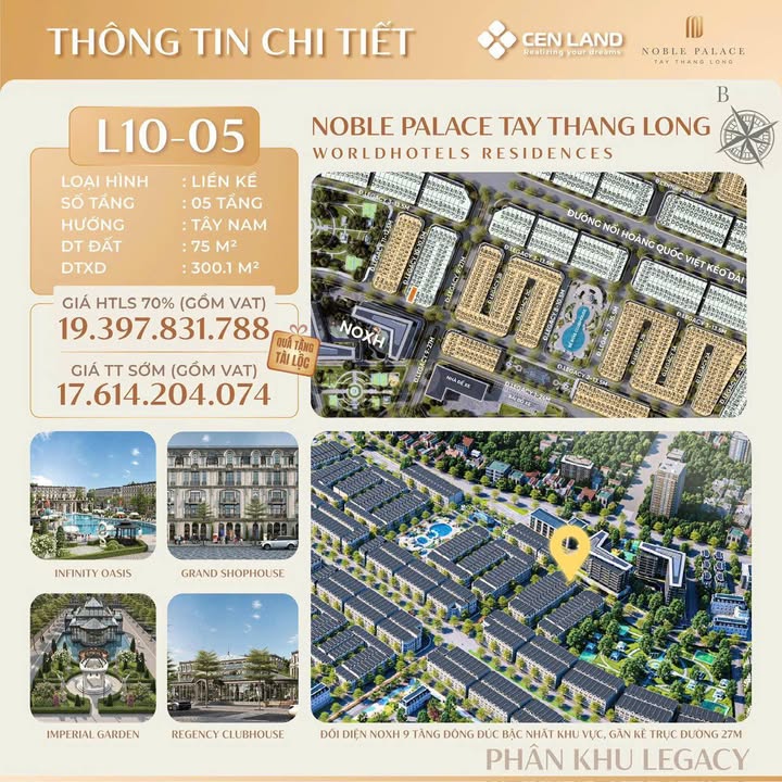 Shophouse L10-05 Đan Phượng 75m² giá 17.6 tỷ - Đầu tư sinh lời ngay!