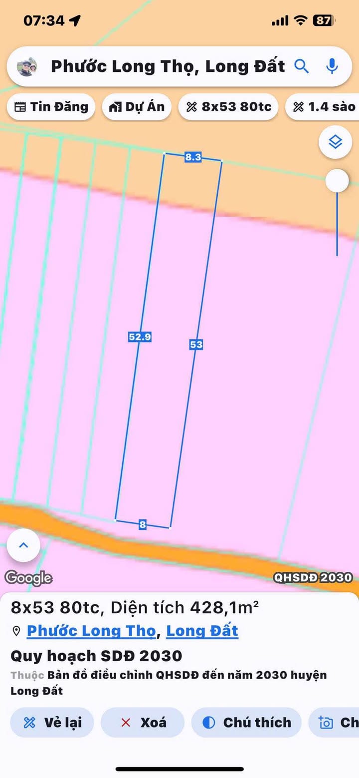 Đất nền 430m² mặt tiền đường Phước Long Thọ, Đất Đỏ giá chỉ 900 triệu - Cơ hội đầu tư tuyệt vời!