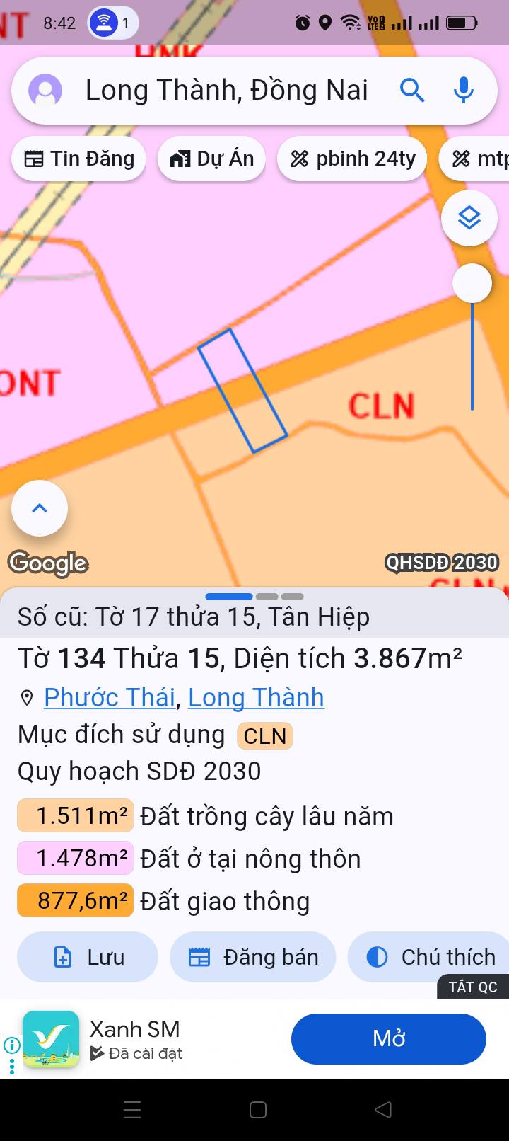 Đất nền xã Phước Thái, Long Thành 3867m² - Cơ hội đầu tư hấp dẫn!