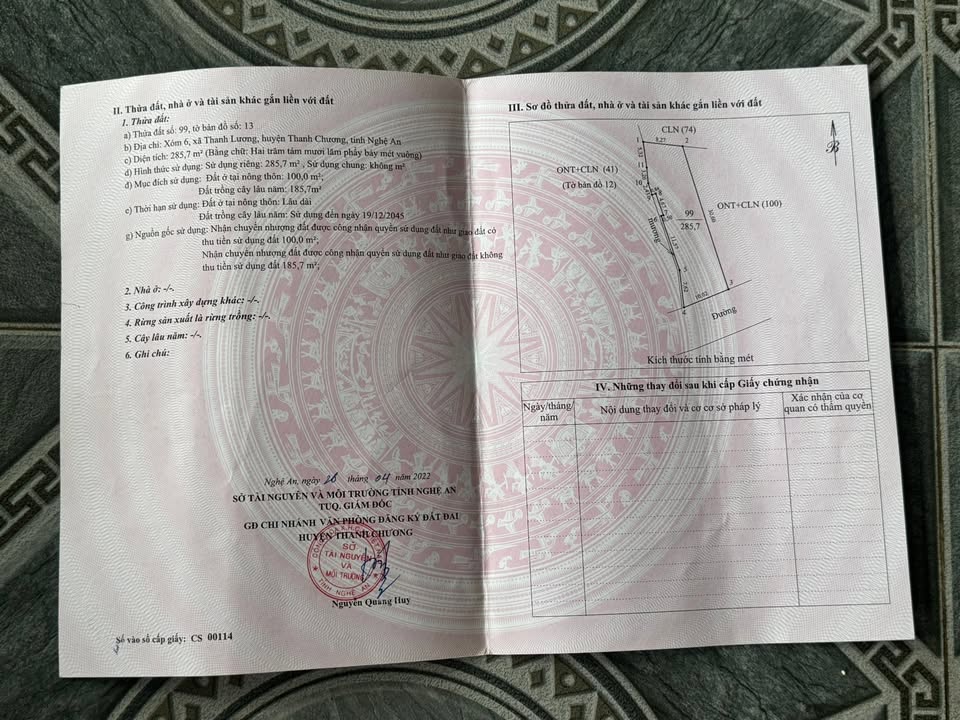 Đất nền xóm 6 Xuân Lâm 285.7m² giá 1.05 tỷ - Đường nhựa thuận lợi