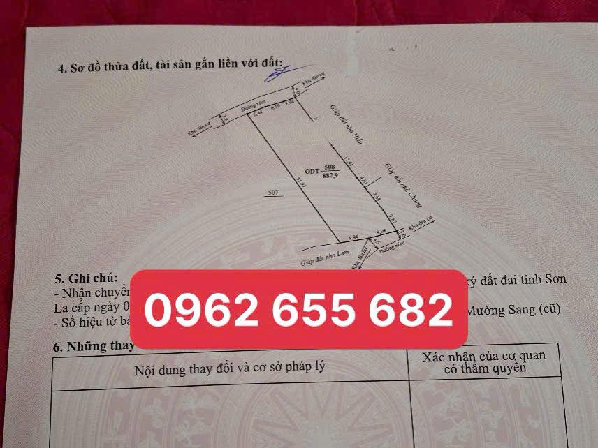 Đất nền Mường Sang Mộc Châu 887m² giá 6.215 tỷ - Sổ đỏ chính chủ, 2 mặt tiền đẹp!