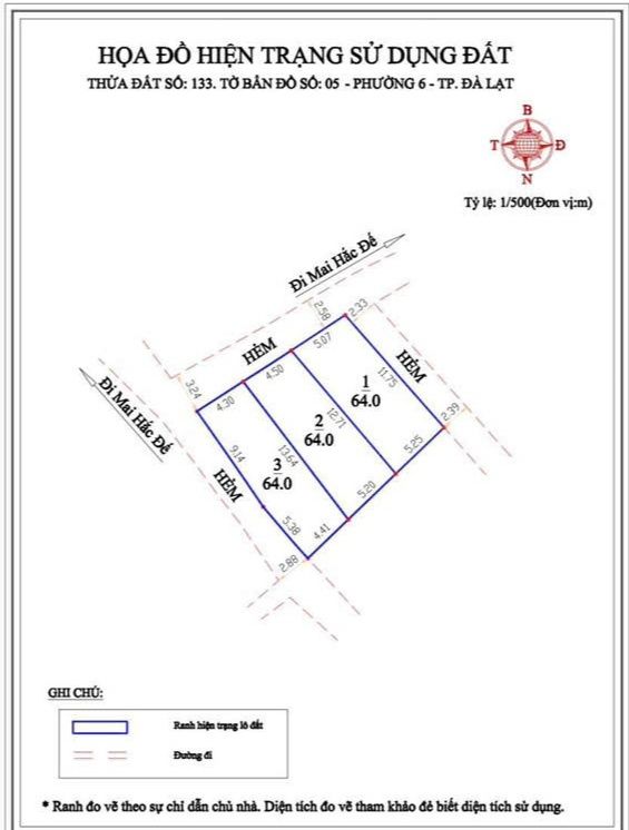Đất nền giá tốt tại Đà Lạt - 64m² chỉ 3.5 tỷ - Sổ hồng riêng