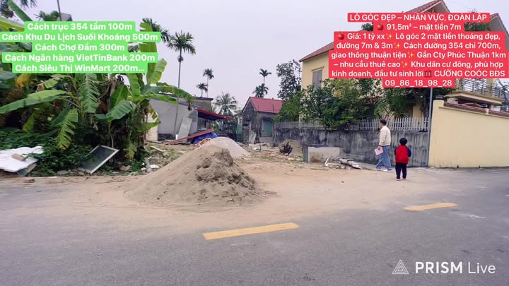 Đất lô góc Đoàn Lập, Tiên Lãng 91,5m² giá 1 tỷ - Đầu tư sinh lời nhanh!