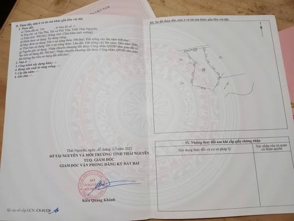 Lô đất đẹp tại phường Trung Thành, TP. Phổ Yên 900m² - Phong thủy tốt, giá chỉ 2.6 tỷ!