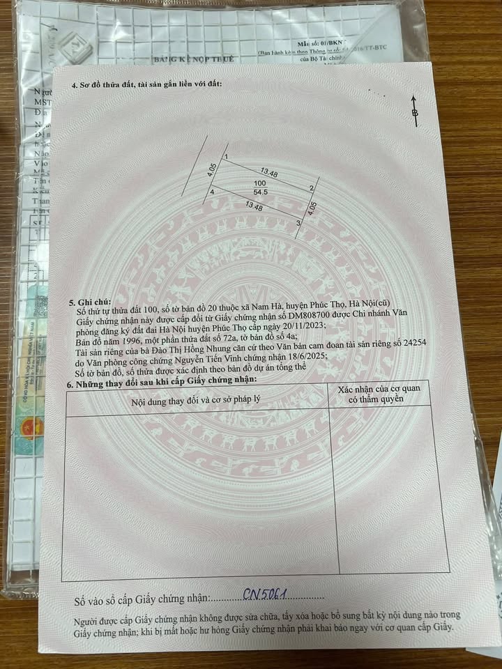 Đất nền Vân Nam, Phúc Thọ 54m² giá chỉ 3x triệu - Vị trí đẹp, không lỗi phong thủy