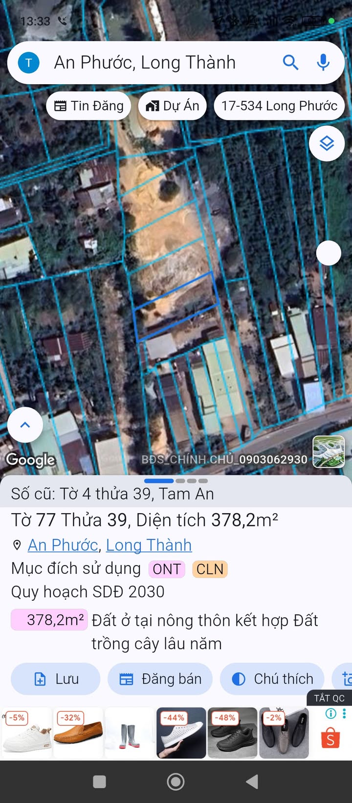 Đất thổ cư 100m² xã An Phước, Long Thành - Sổ đỏ chính chủ, giá 2 tỷ!