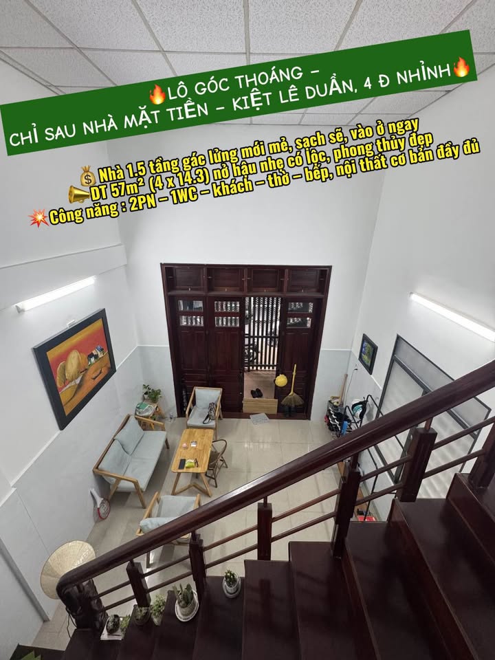 Nhà phố 57m² Lê Duẩn, Hải Châu - Giá 4 tỷ, Lô góc thoáng đãng!