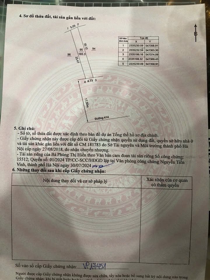 Nhà 2 tầng mặt đường Tỉnh Lộ 414, Sơn Tây, 165m² - Mặt tiền 5m, kinh doanh thuận lợi!