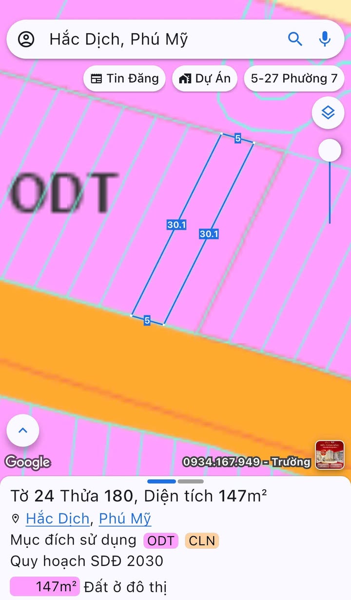 Đất nền Tân Thành, Phú Mỹ 147m² - Chính chủ cần bán gấp!