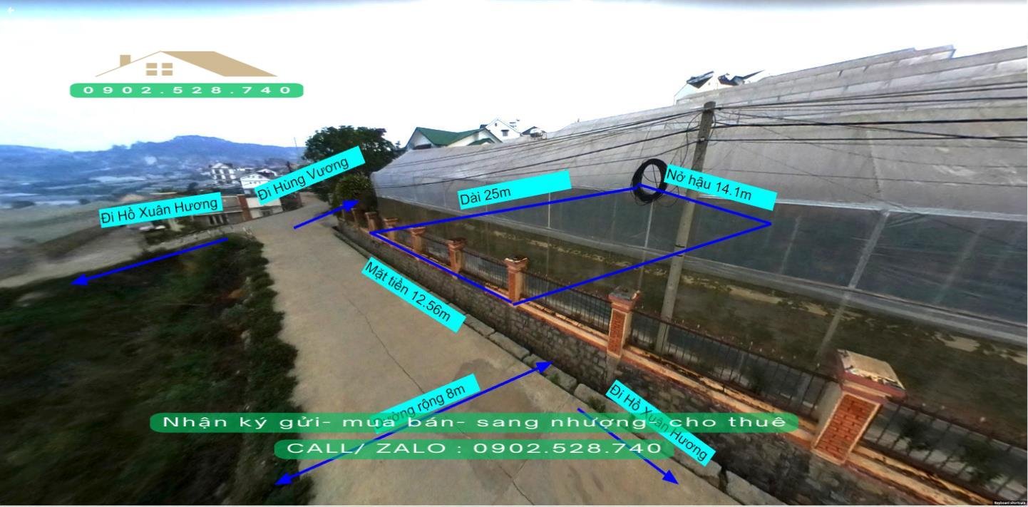 Đất xây dựng 328m² mặt tiền 12.56m, view thung lũng Đèn Nam Hồ Đà Lạt - Giá chỉ 14 tỷ!