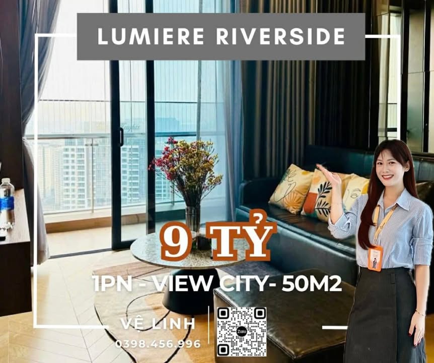 Căn hộ LUMIERE RIVERSIDE Thảo Điền 50m² giá 9 tỷ - Sổ hồng chính chủ, full nội thất!
