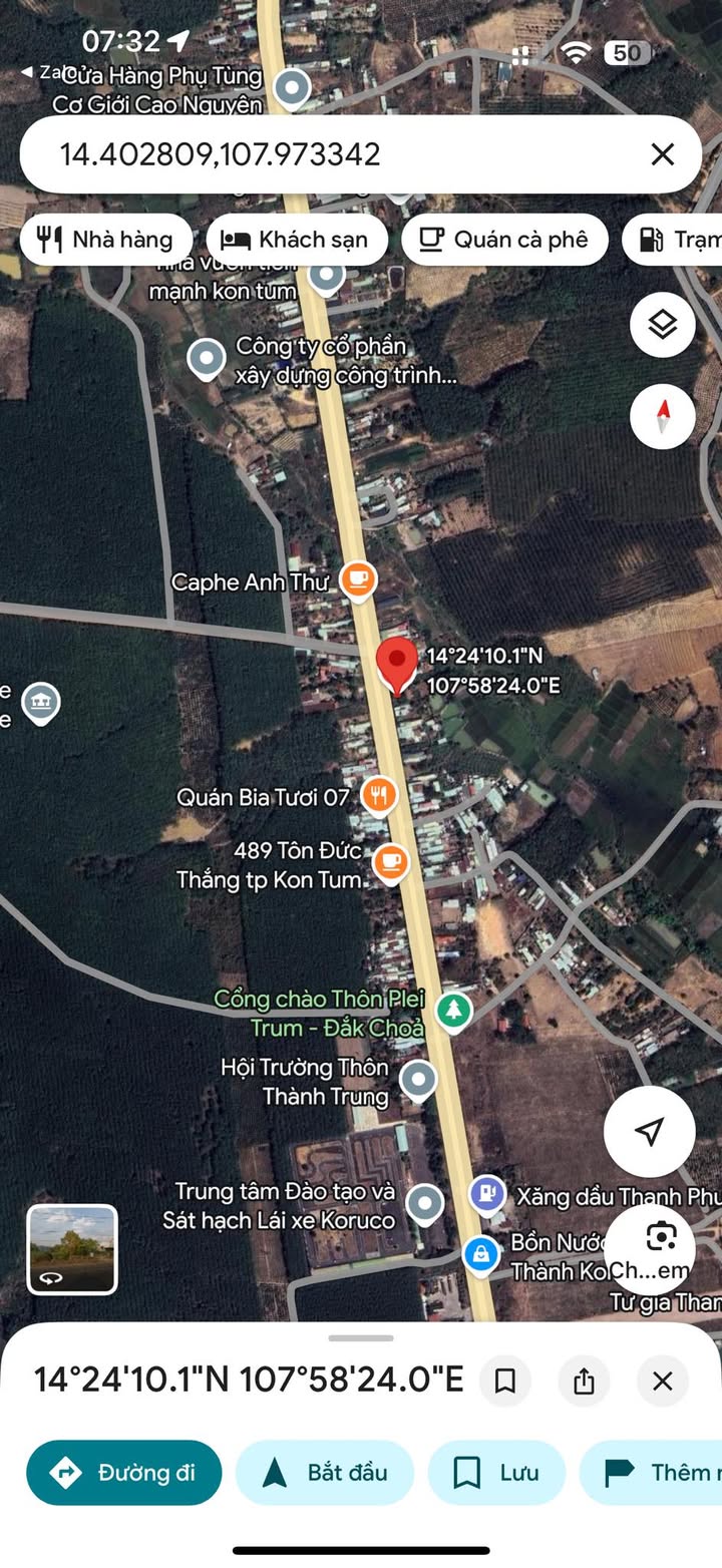 Đất thổ cư mặt tiền đường Tôn Đức Thắng, phường Ngô Mây, Kon Tum - Giá chỉ 900 triệu