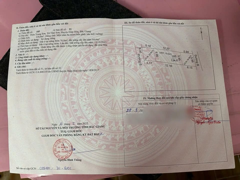 Đất nền Hợp Thịnh, Hiệp Hòa 134m² giá 600 triệu - Đường thông thoáng, giao thông thuận lợi!