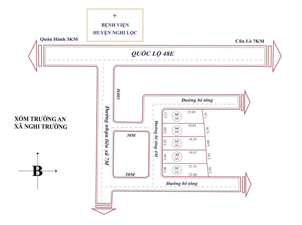 Đất nền Nghi Trường 100m² giá 1 tỷ - Vị trí đắc địa gần Bệnh viện Nghi Lộc!