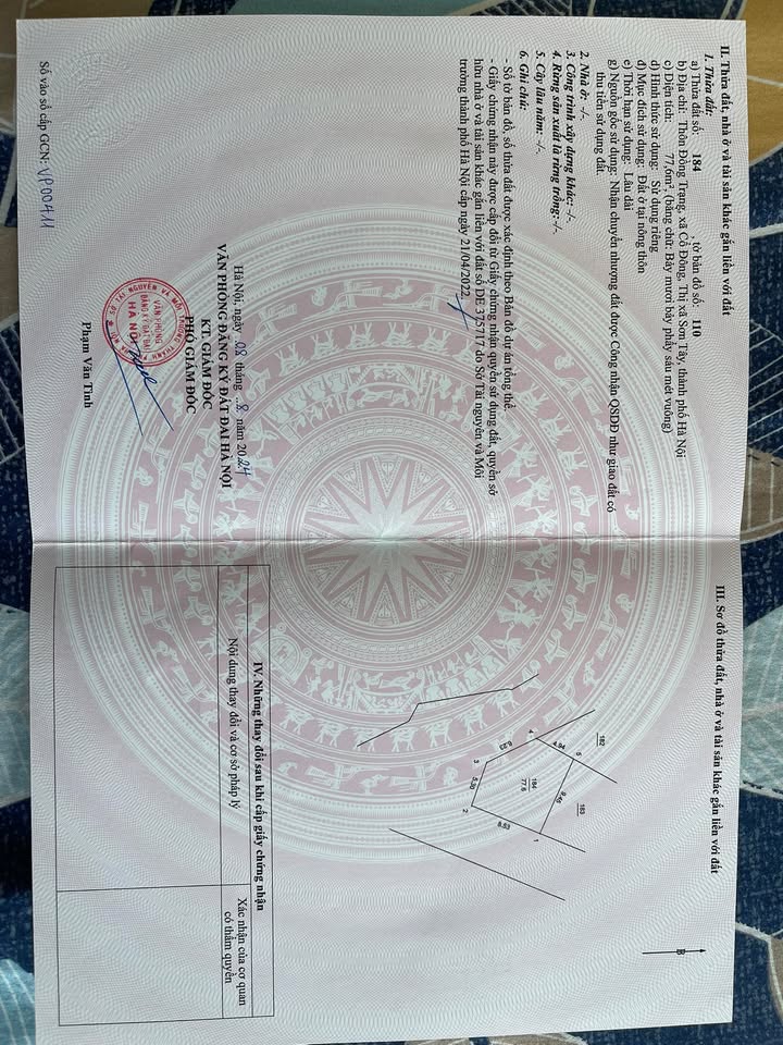 Đất thổ cư Cổ Đông, Sơn Tây 77m² giá 3 tỷ - Lô góc, chính chủ bán gấp!