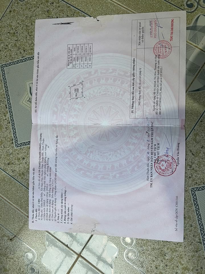 Đất cây trồng 2000m² thôn Phú Điền, Bình Thuận - Giá 220 triệu, pháp lý sổ đỏ chính chủ!