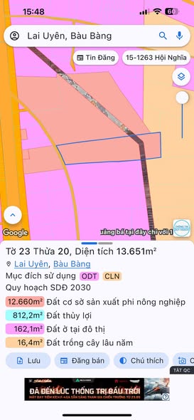 Đất nền Bàu Bàng Bình Dương 13.650m² giá 18 tỷ - Đầu tư sinh lời ngay!