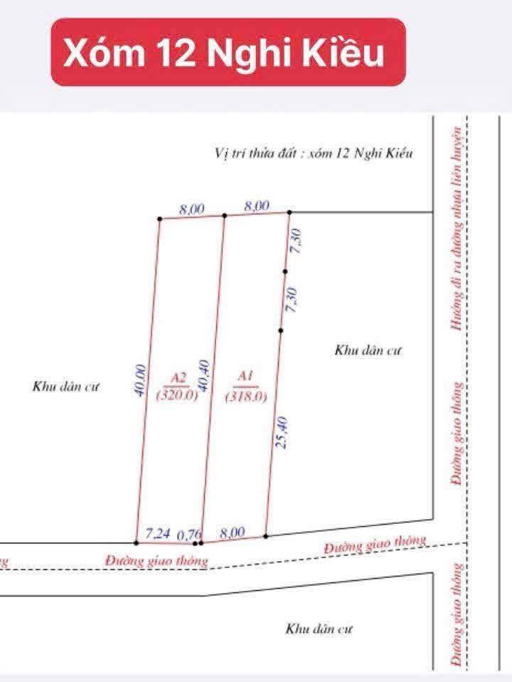 Đất nền Nghi Kiều 320m² giá 500 triệu - Cơ hội đầu tư tuyệt vời!
