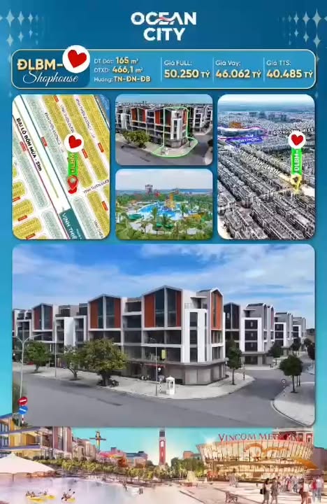 Shophouse Ocean Park 3 165m² giá 13 tỷ - Căn góc duy nhất mặt trục đại lộ 51m!