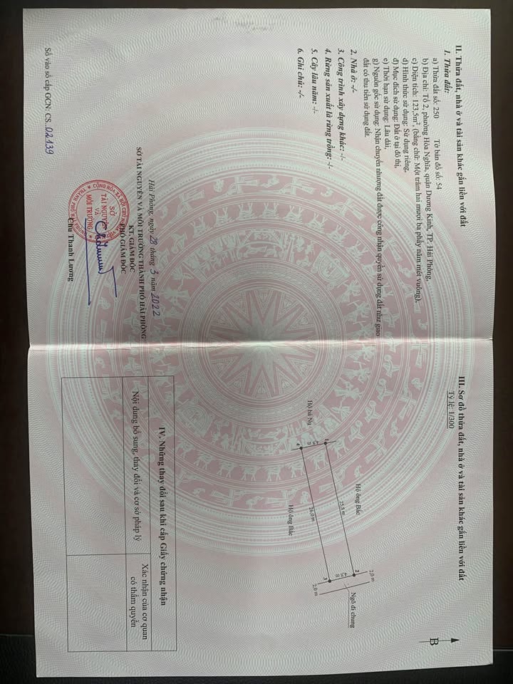 Lô đất mặt ngõ Sông He Dương Kinh 123m² chỉ 1.606 tỷ - Tiềm năng tăng giá cao!