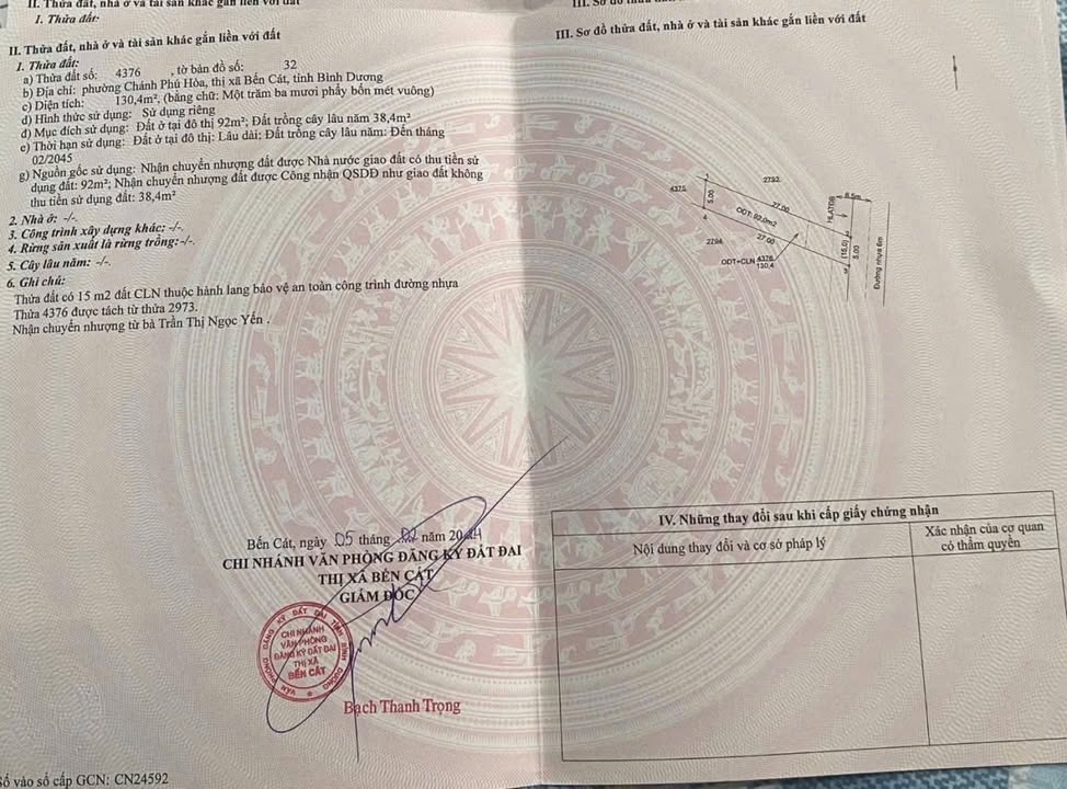 Đất nền Chánh Phú Hòa, 92m² giá 1.3 tỷ - Đường nhựa ô tô vào tận nơi!