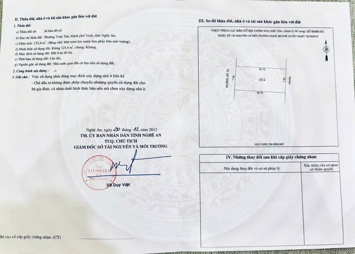 Đất nền Vinh Tân 125,4m² giá tốt - Gần công viên cây xanh