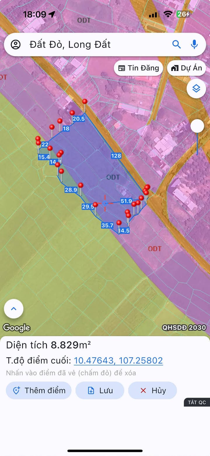 Đất nền 8 sào mặt tiền đường Lê Thánh Tông, Đất Đỏ - Giá 16 tỷ, cơ hội đầu tư hiếm có!