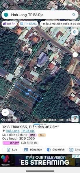 Đất nền Hòa Long, Bà Rịa 364m² giá 2.05 tỷ - Mặt tiền đường 92, cơ hội đầu tư tốt!