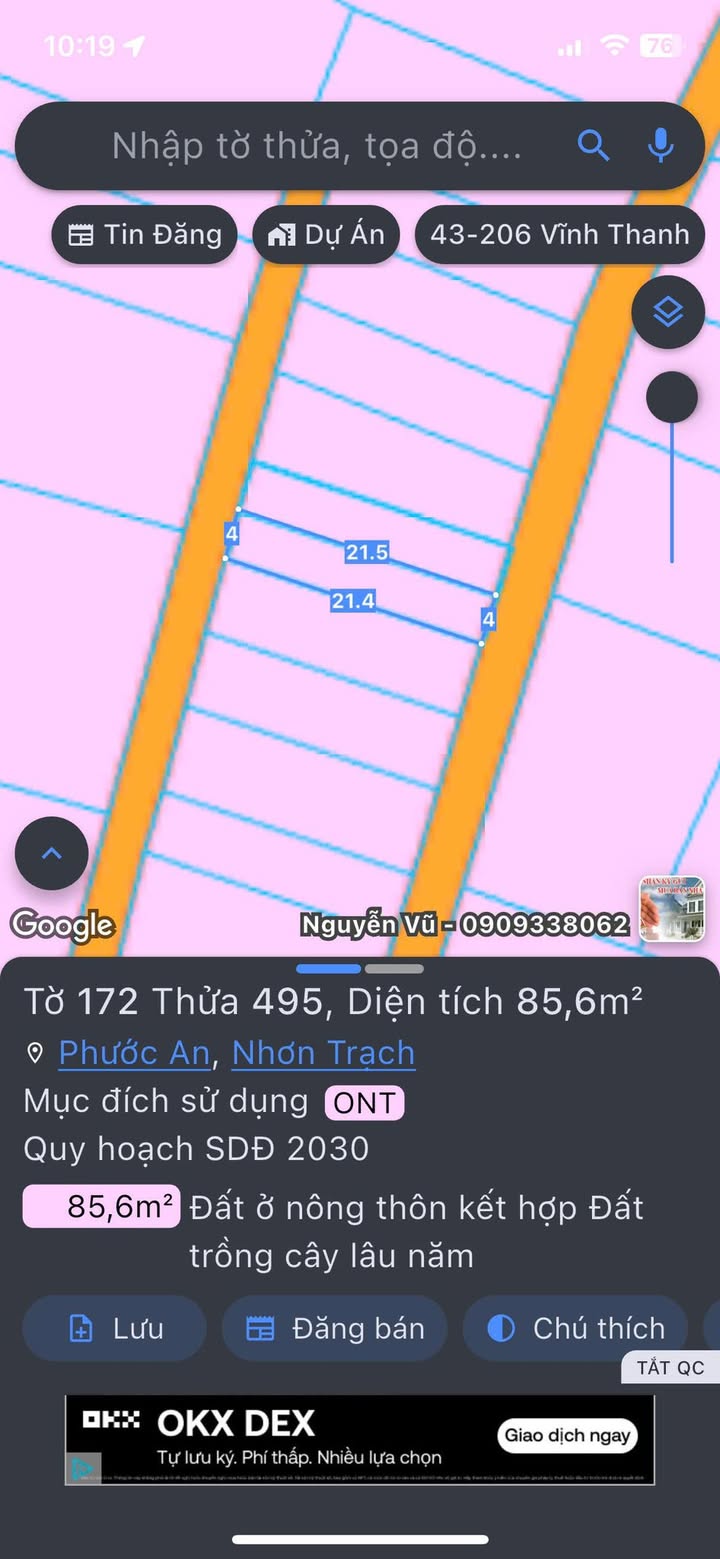 Đất nền 2 mặt tiền Hùng Vương, Vĩnh Thanh 86m² giá 1.6 tỷ - Cơ hội đầu tư tuyệt vời!