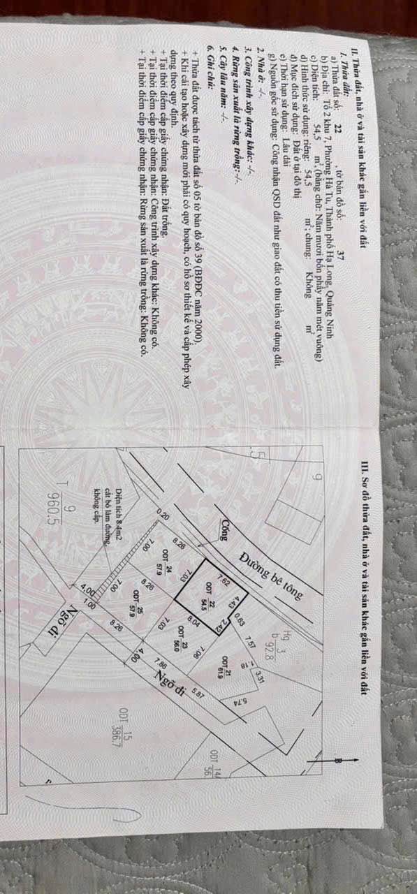 Đất đẹp tại Hà Tu, Hạ Long 54.5m² giá 1.6 tỷ - Vị trí đắc địa, giao thông thuận lợi!