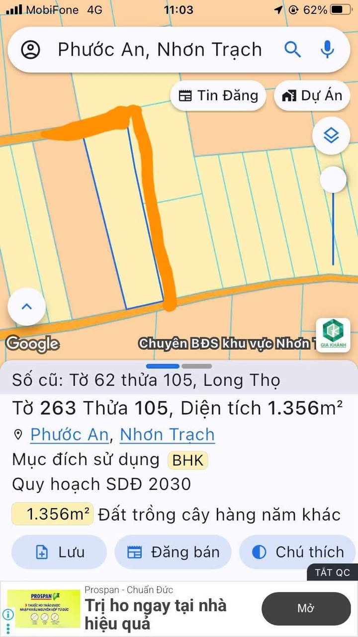 Đất nền Long Thọ 115m² giá 400 triệu - Đường lớn thuận tiện giao thông!