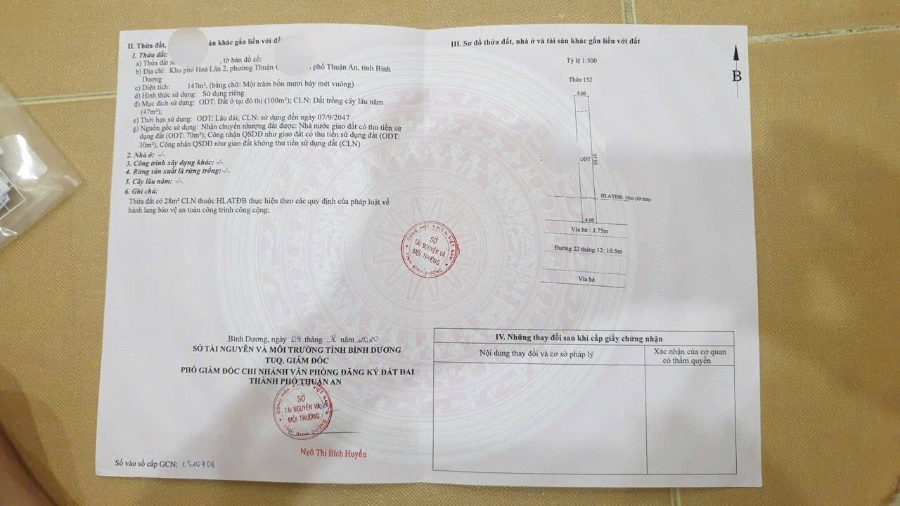 Mặt bằng kinh doanh mặt tiền Đ. 22 tháng 12, Thuận An, 147m², giá 7.2 tỷ - Cơ hội đầu tư hấp dẫn!