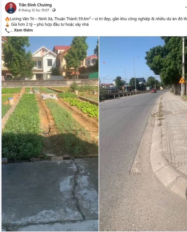 Đất thổ cư Lương Văn Tri, Ninh Xá 59.6m² giá 2 tỷ - Cơ hội đầu tư hấp dẫn!