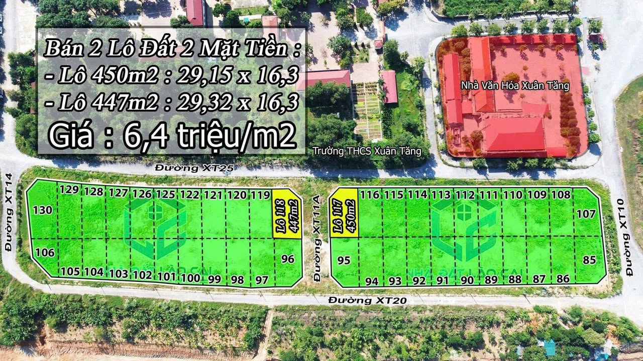 Đất nền lô góc 2 mặt tiền Xuân Tăng 447m² giá 2.88 tỷ - Đầu tư sinh lời hấp dẫn!